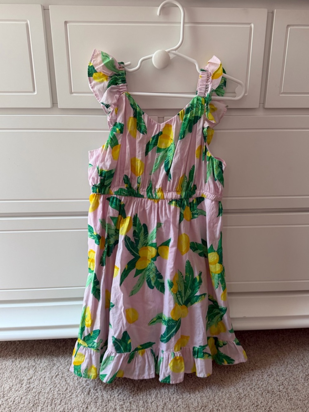 Girls Crewcuts Lemon dress pink size 6